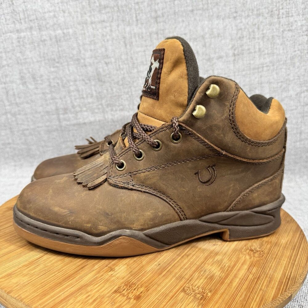 Roper Horseshoe Kiltie Boots Women's 9 Leather Work Riding - Picture 2 of 9